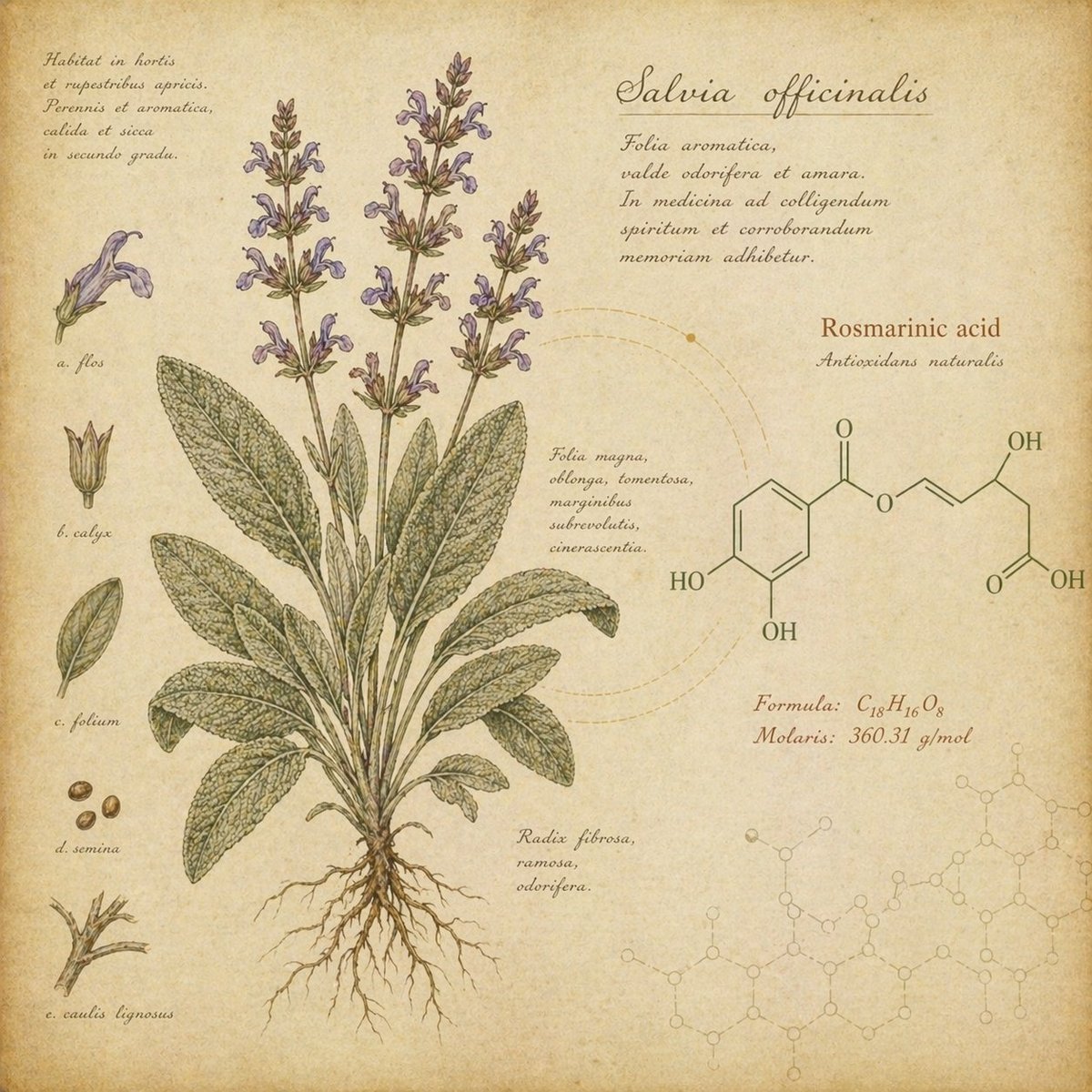 Sage botanical illustration