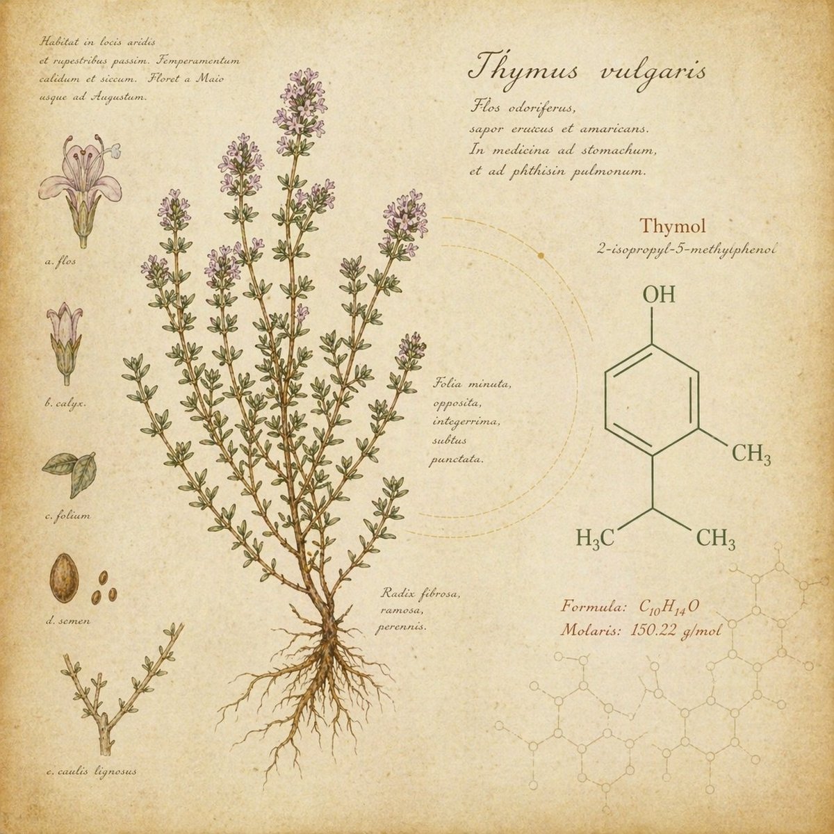 Thyme botanical illustration