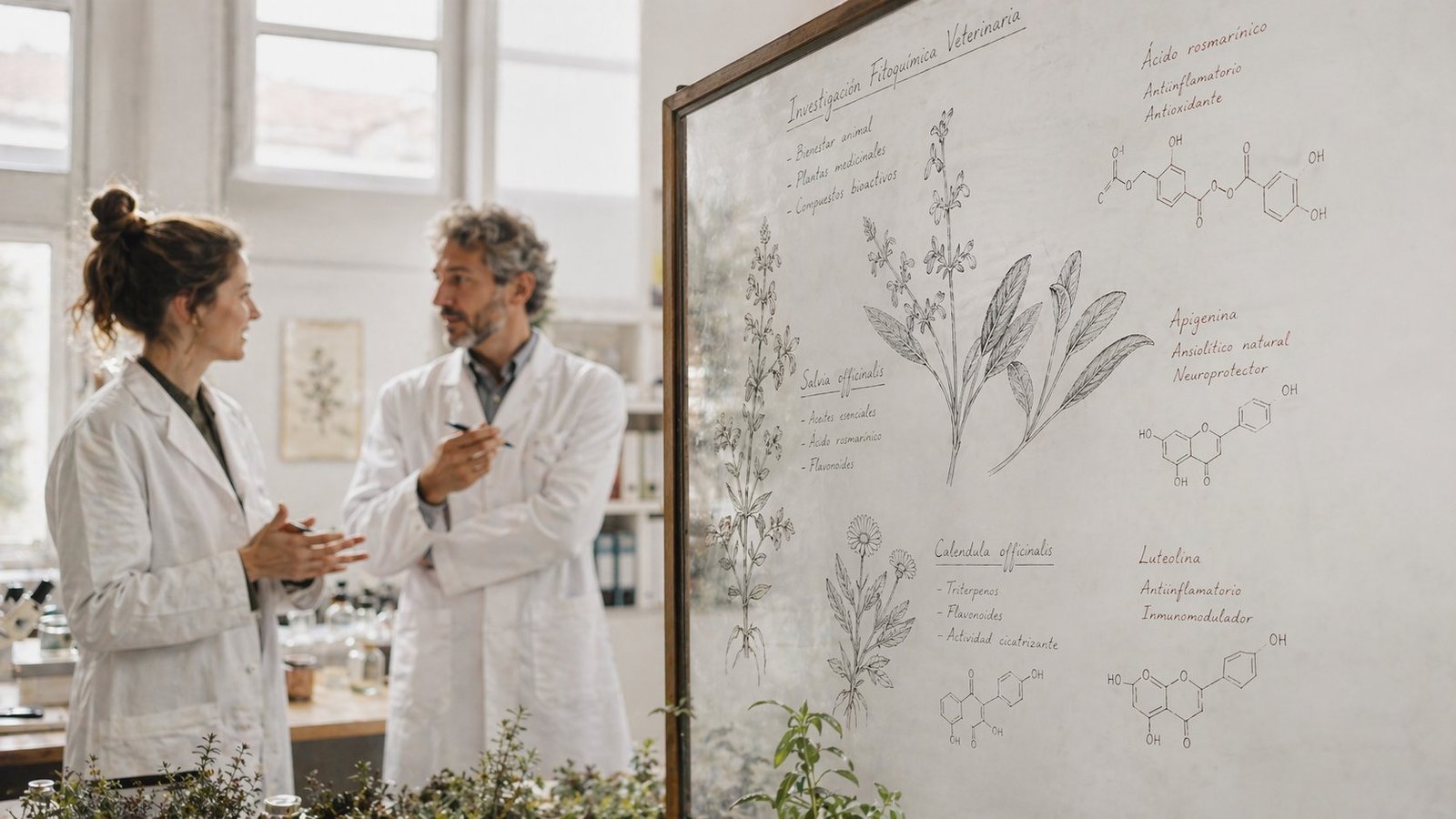 European veterinarians in laboratory