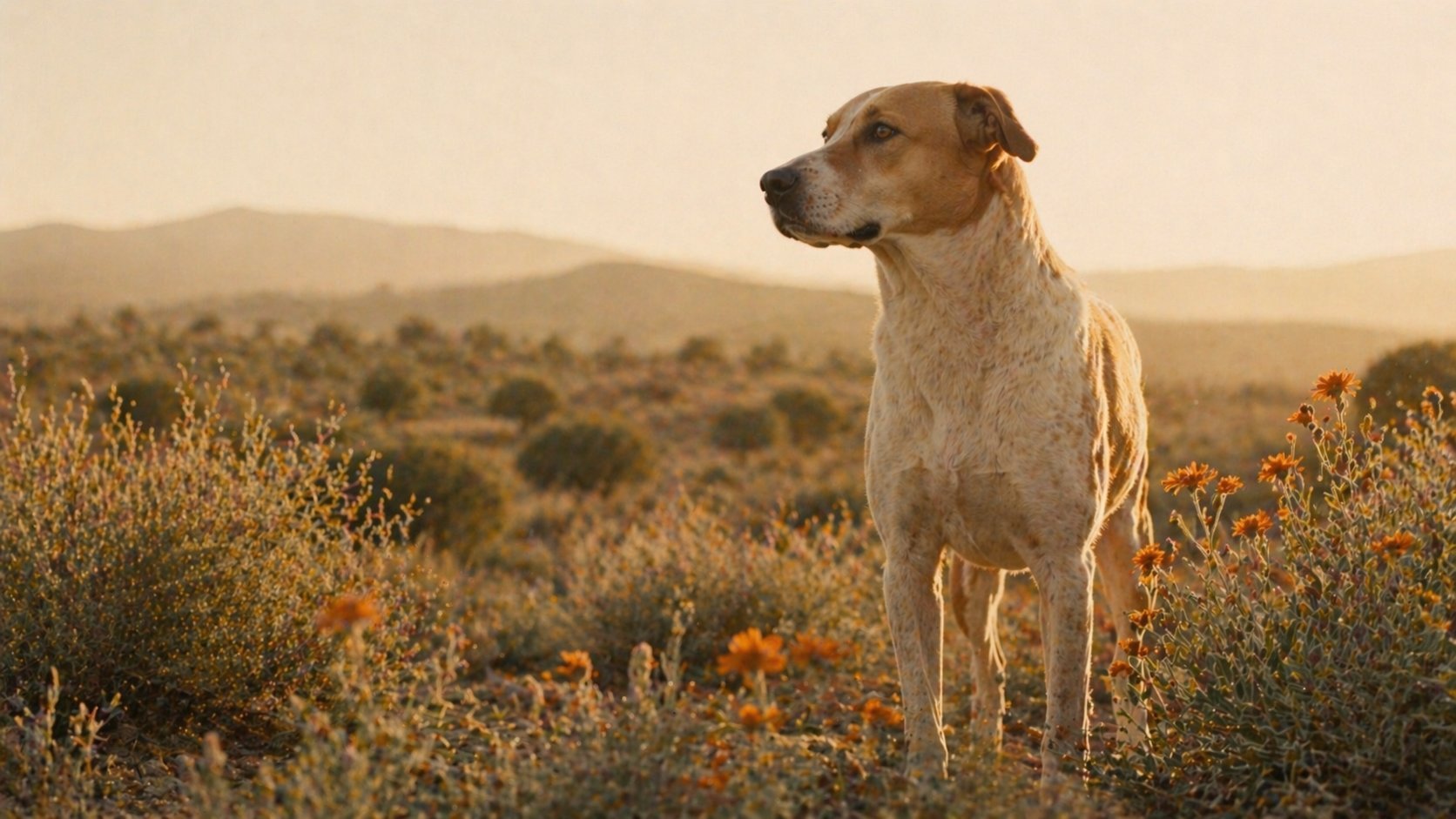 Dog in Mediterranean botanicals